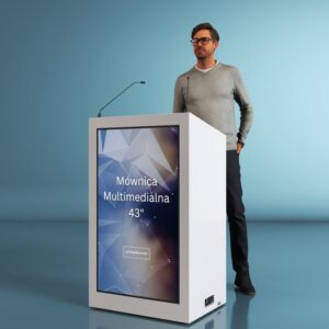 Mównica multimedialna z ekranem 43” 4K – nowoczesna i profesjonalna
